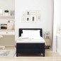 vidaXL Letto a molle con testiera Nero 90 x 200 cm Tessuto e Schiuma vidaXL Letto a molle con testiera Nero 90 x 200 cm Tessuto e Schiuma