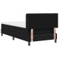 vidaXL Letto a molle con testiera Nero 90 x 200 cm Tessuto e Schiuma vidaXL Letto a molle con testiera Nero 90 x 200 cm Tessuto e Schiuma