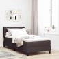 vidaXL Letto a molle Marrone Scuro 100 x 200 cm Tessuto e Schiuma vidaXL Letto a molle Marrone Scuro 100 x 200 cm Tessuto e Schiuma