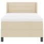 vidaXL Letto a Contenitore con Materasso, Crema, 100 x 200 cm, Tessuto. vidaXL Letto a Contenitore con Materasso, Crema, 100 x 200 cm, Tessuto.