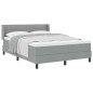 vidaXL Letto Box Spring con materasso in grigio chiaro, 140 x 190 cm in tessuto vidaXL Letto Box Spring con materasso in grigio chiaro, 140 x 190 cm in tessuto