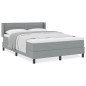vidaXL Letto Box Spring con materasso in grigio chiaro, 140 x 190 cm in tessuto vidaXL Letto Box Spring con materasso in grigio chiaro, 140 x 190 cm in tessuto