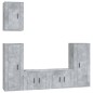 Set di Mobili Porta TV 5 pz Grigio Cemento in Legno Multistrato Set di Mobili Porta TV 5 pz Grigio Cemento in Legno Multistrato