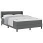 vidaXL Letto a molle con materasso, grigio scuro, 160 x 200 cm, tessuto.
