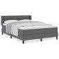 vidaXL Letto a molle con materasso, grigio scuro, 160 x 200 cm, tessuto.