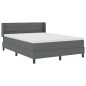 vidaXL Letto a molle con materasso, grigio scuro, 160 x 200 cm, tessuto.
