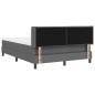 vidaXL Letto a molle con materasso, grigio scuro, 160 x 200 cm, tessuto.
