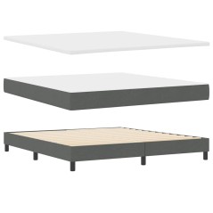 vidaXL Letto Molle con materasso, grigio scuro, 180 x 200 cm, tessuto.