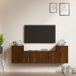 Set Mobili Porta TV 4 pz Rovere Marrone in Legno Multistrato Set Mobili Porta TV 4 pz Rovere Marrone in Legno Multistrato