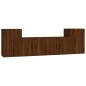 Set Mobili Porta TV 4 pz Rovere Marrone in Legno Multistrato Set Mobili Porta TV 4 pz Rovere Marrone in Legno Multistrato