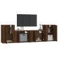 Set Mobili Porta TV 4 pz Rovere Marrone in Legno Multistrato Set Mobili Porta TV 4 pz Rovere Marrone in Legno Multistrato
