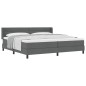 vidaXL Letto con rete a molle e materasso grigio scuro, 200 x 200 cm, tessuto