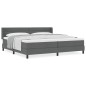 vidaXL Letto con rete a molle e materasso grigio scuro, 200 x 200 cm, tessuto