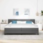 vidaXL Letto con rete a molle e materasso grigio scuro, 200 x 200 cm, tessuto