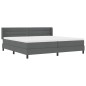 vidaXL Letto con rete a molle e materasso grigio scuro, 200 x 200 cm, tessuto