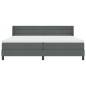 vidaXL Letto con rete a molle e materasso grigio scuro, 200 x 200 cm, tessuto