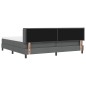 vidaXL Letto con rete a molle e materasso grigio scuro, 200 x 200 cm, tessuto