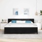 vidaXL Letto a molle con testiera Nero 200 x 200 cm Tessuto e Schiuma