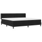 vidaXL Letto a molle con testiera Nero 200 x 200 cm Tessuto e Schiuma