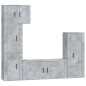 Set di Mobili Porta TV 5 pz Grigio Cemento in Legno Multistrato Set di Mobili Porta TV 5 pz Grigio Cemento in Legno Multistrato