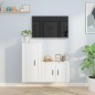 Set di Mobili Porta TV 2 pz Bianco in Legno Multistrato Set di Mobili Porta TV 2 pz Bianco in Legno Multistrato
