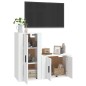 Set di Mobili Porta TV 2 pz Bianco in Legno Multistrato Set di Mobili Porta TV 2 pz Bianco in Legno Multistrato