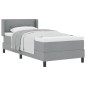 vidaXL Letto Box Spring e materasso in grigio chiaro, 100 x 200 cm, tessuto