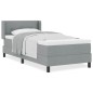 vidaXL Letto Box Spring e materasso in grigio chiaro, 100 x 200 cm, tessuto