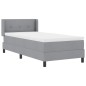 vidaXL Letto Box Spring e materasso in grigio chiaro, 100 x 200 cm, tessuto