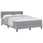 vidaXL Letto contenitore e materasso - Grigio chiaro, 140 x 190 cm - Tessuto vidaXL Letto contenitore e materasso - Grigio chiaro, 140 x 190 cm - Tessuto