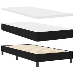 vidaXL Letto a molle con testiera Nero 140 x 190 cm Tessuto e Schiuma