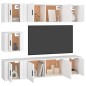 Set di Mobili Porta TV 7 pz Bianco in Legno Multistrato Set di Mobili Porta TV 7 pz Bianco in Legno Multistrato