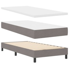 vidaXL Letto con rete a doghe e materasso tortora, 140 x 200 cm, tessuto