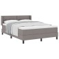 vidaXL Letto con rete a doghe e materasso tortora, 140 x 200 cm, tessuto