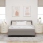 vidaXL Letto con rete a doghe e materasso tortora, 140 x 200 cm, tessuto