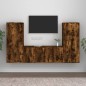 Set Mobili Porta TV 3 pz Rovere Fumo in Legno Multistrato Set Mobili Porta TV 3 pz Rovere Fumo in Legno Multistrato