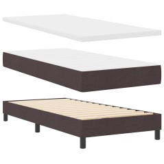 vidaXL Letto a molle Marrone Scuro 160 x 200 cm Tessuto e Legno
