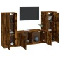 Set Mobili Porta TV 3 pz Rovere Fumo in Legno Multistrato Set Mobili Porta TV 3 pz Rovere Fumo in Legno Multistrato