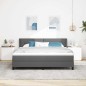 vidaXL Letto Box Spring con materasso, grigio scuro, 180 x 200 cm, tessuto