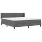 vidaXL Letto Box Spring con materasso, grigio scuro, 180 x 200 cm, tessuto