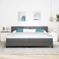 vidaXL Letto a molla grigio scuro con materasso, 200x200 cm, in tessuto