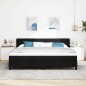 vidaXL Letto a molle con testiera Nero 200 x 200 cm Tessuto e Schiuma