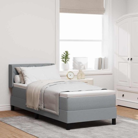 vidaXL Letto a rete con materasso, grigio chiaro, 80 x 200 cm, tessuto