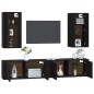 Set Mobili Porta TV 4 pz Nero in Legno Multistrato