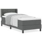 vidaXL Letto a Box Spring con materasso – Grigio scuro, 80 x 200 cm in tessuto.