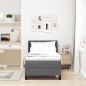 vidaXL Letto a Box Spring con materasso – Grigio scuro, 80 x 200 cm in tessuto.
