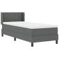 vidaXL Letto a Box Spring con materasso – Grigio scuro, 80 x 200 cm in tessuto.