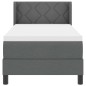 vidaXL Letto a Box Spring con materasso – Grigio scuro, 80 x 200 cm in tessuto.