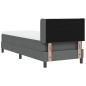vidaXL Letto a Box Spring con materasso – Grigio scuro, 80 x 200 cm in tessuto.