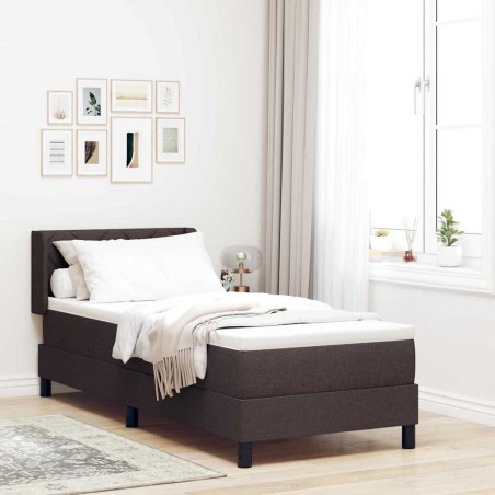 vidaXL Letto a molle Marrone Scuro 80 x 200 cm Tessuto e Schiuma